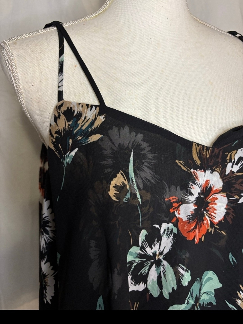 Torrid Black Floral Top 0X